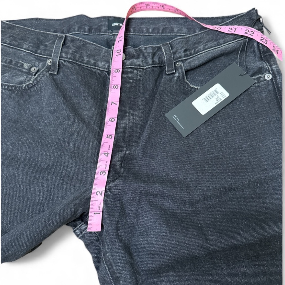 NWT Edwin straight leg Simone jeans black distressed size 31 - Picture 7 of 8